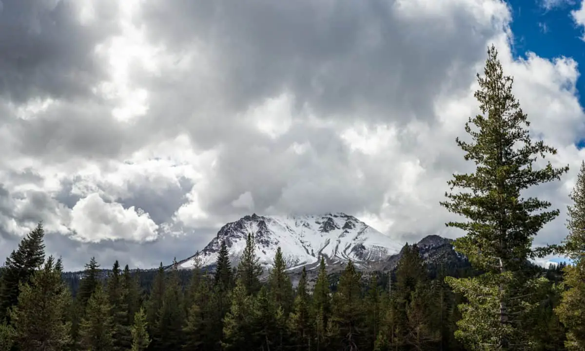 Dramatic Clouds Over Mount Lassen Volcanic National Park In Northern California. - California View