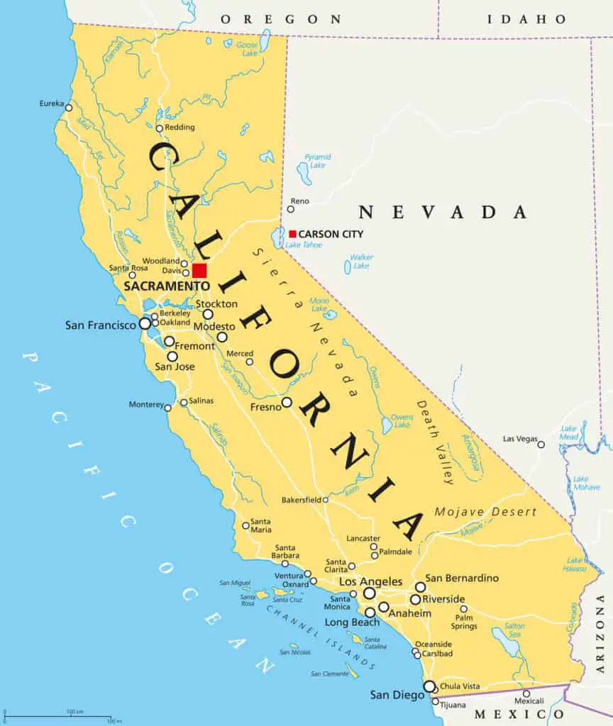 Map of California State