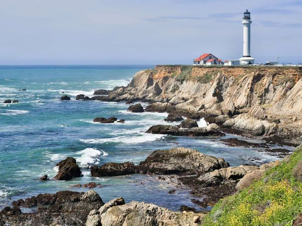 Mendocino County coast with lighthouse