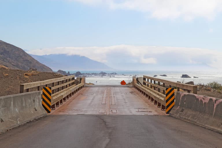 Mendocino County road to the beach on the lost coast of california