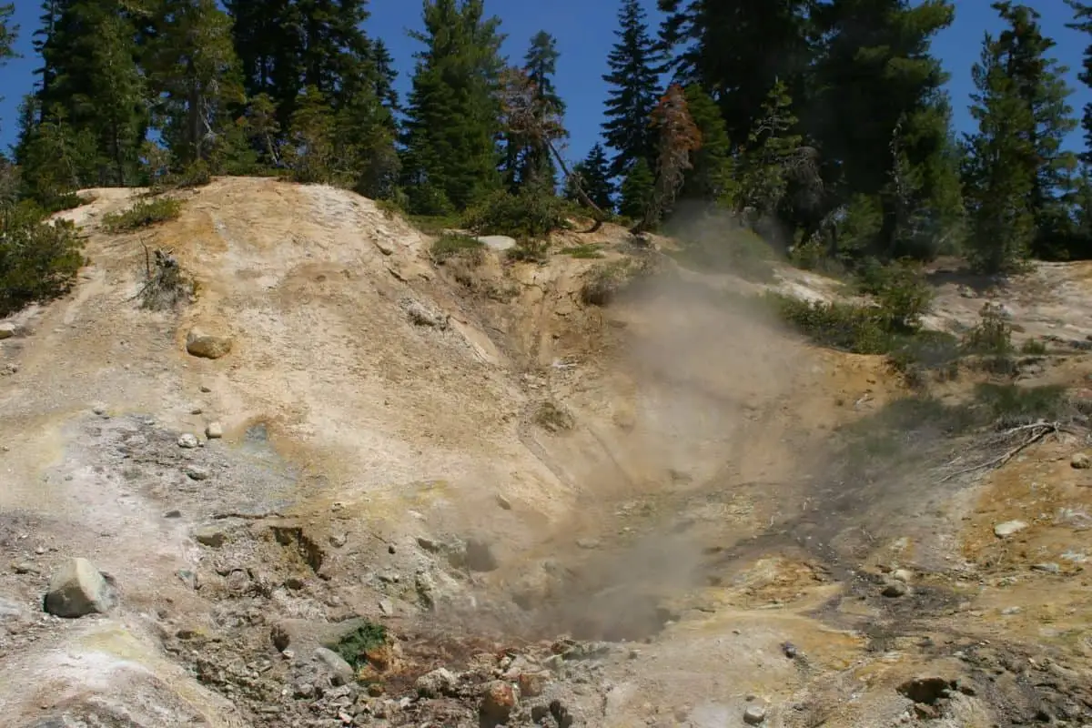 Steam from Lassen National Volcanic Park in California. - California Places, Travel, and News.