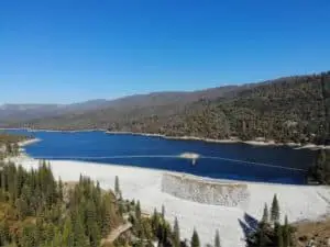 Bass Lake dam located in the Sierra National Forest