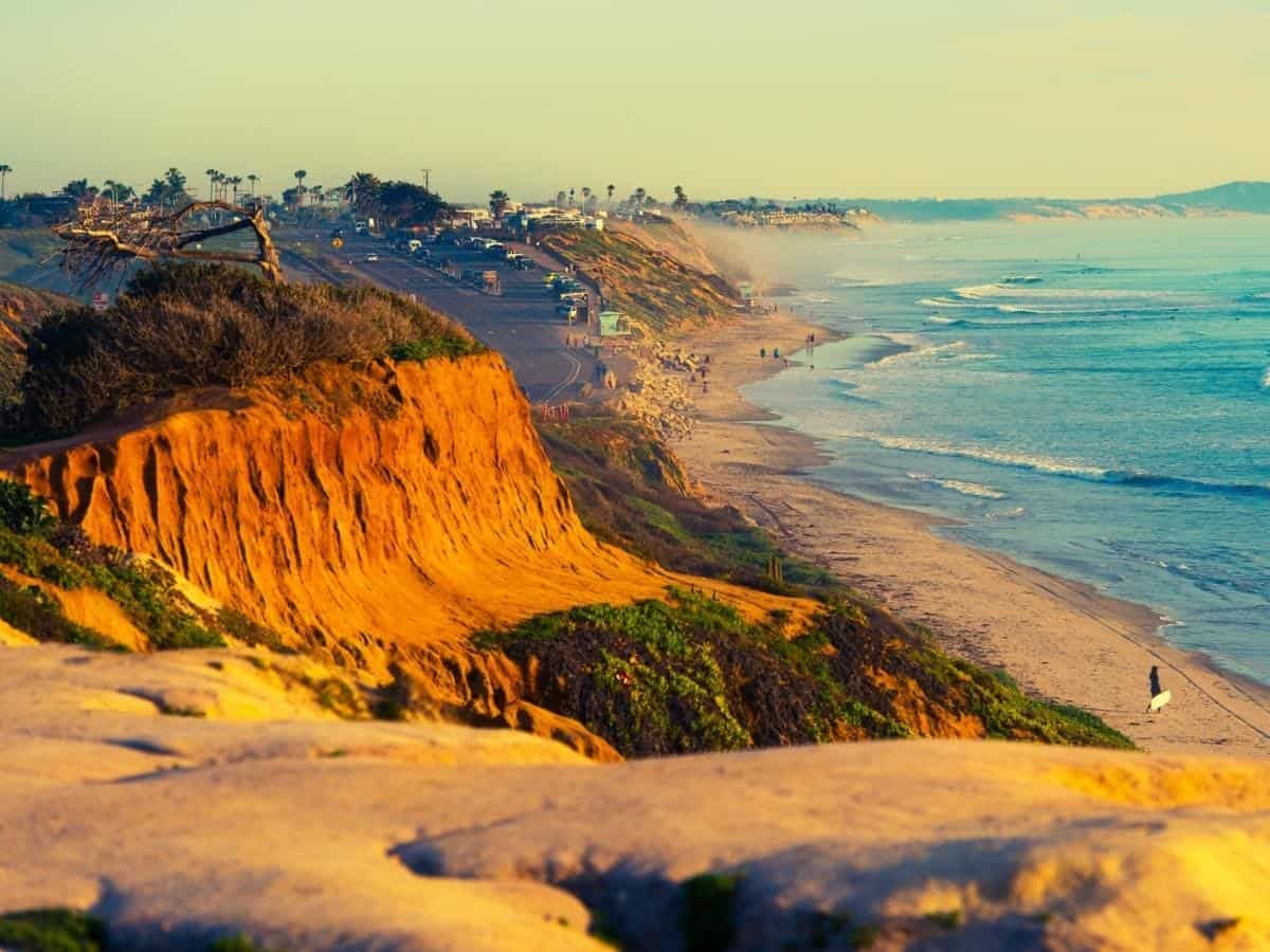 Encinitas Beach Ocean Shore In Southern California United States. - California View