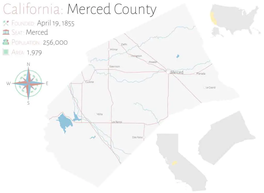 Merced County Map and Facts - California Places, Travel, and News.