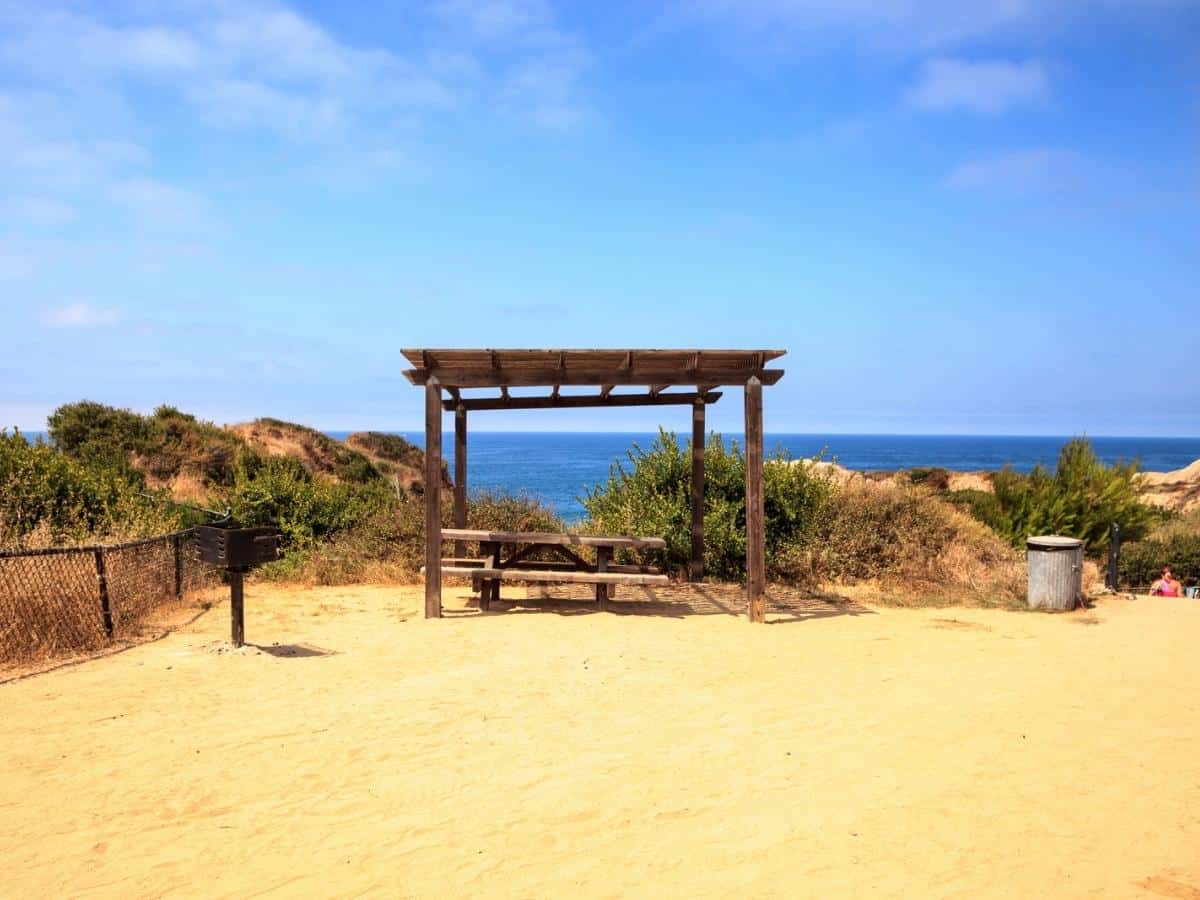 Picnic Table And Bbq Grill At San Clemente State Beach Campgrounds In Summer In Southern California - California View