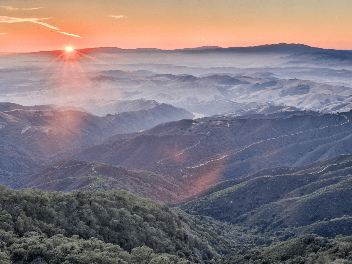 Sunset Over Fremont Peak State Park Near Junipero Serra Peak 1 - California View