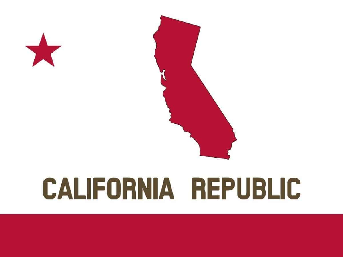 The Flag Of The Usa State Of California With Map California Republic - California View