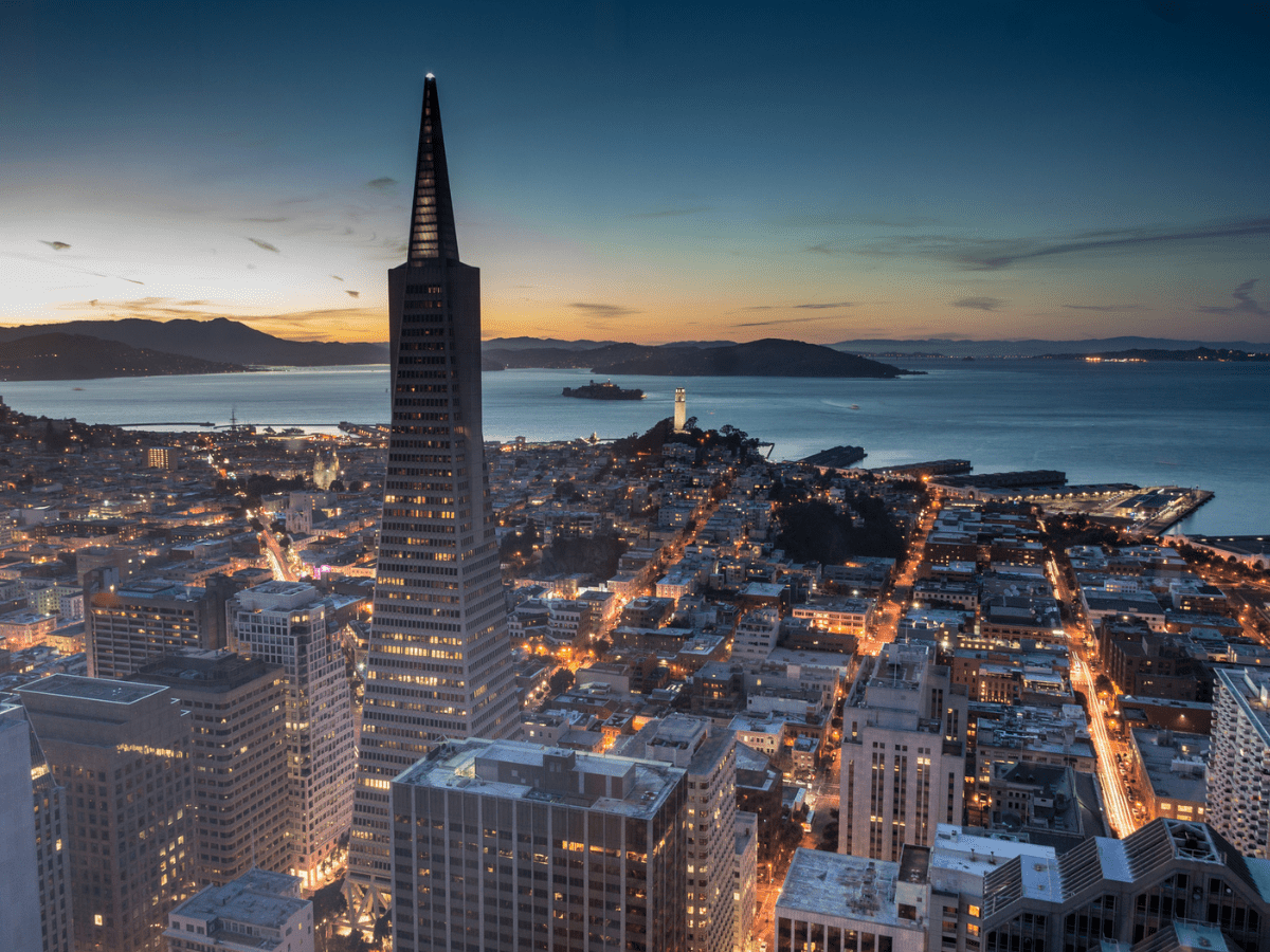 Aerial Views Of San Francisco Financial District And Bay California View - California View