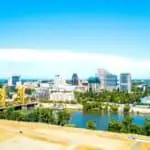 Aerial view of downtown Sacramento. - California Places, Travel, and News.