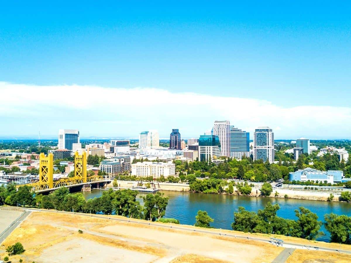 Aerial view of downtown Sacramento. - California Places, Travel, and News.