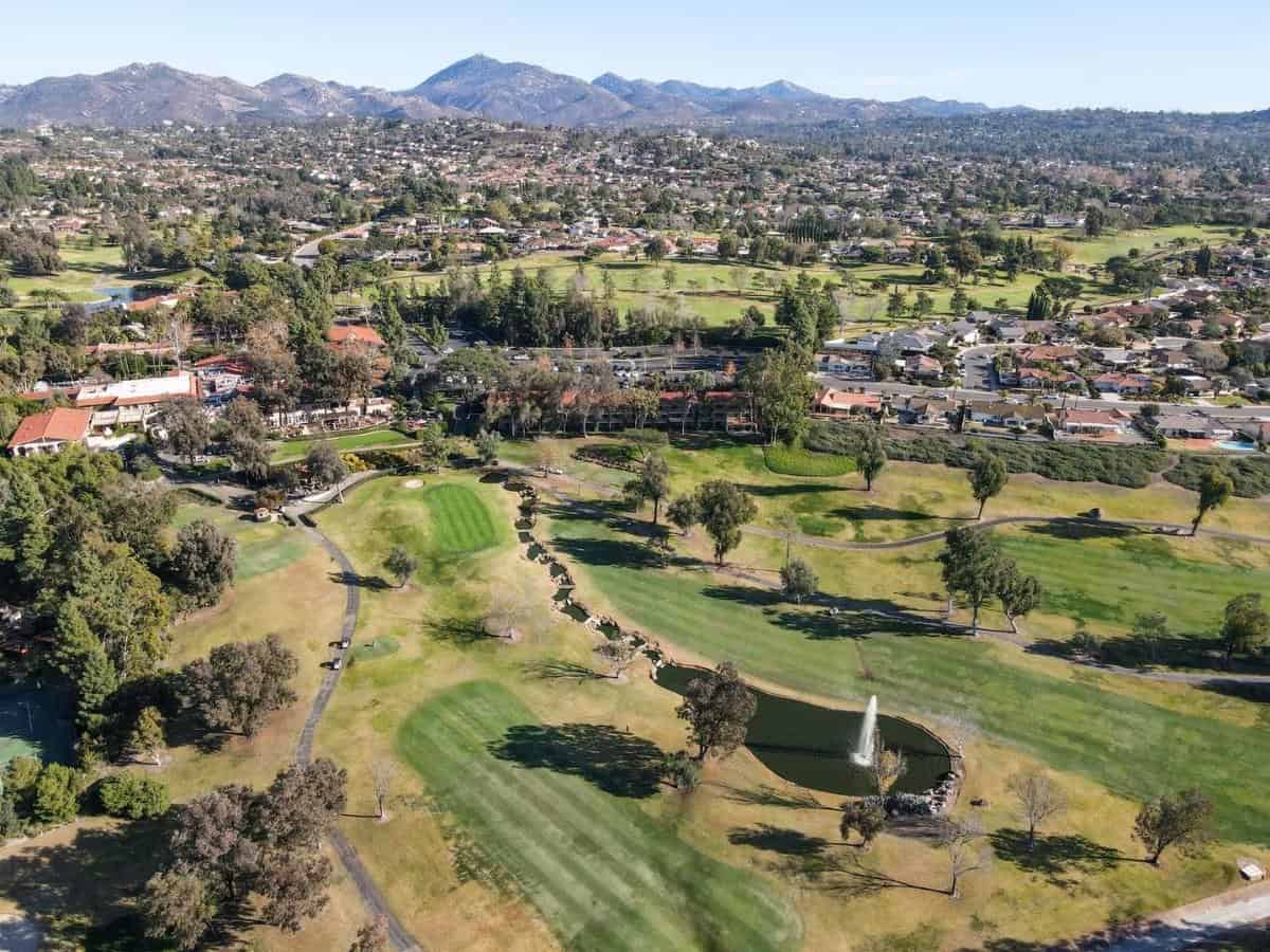 Aerial view of golf during Rancho Bernardo San Diego County California. - California Places, Travel, and News.