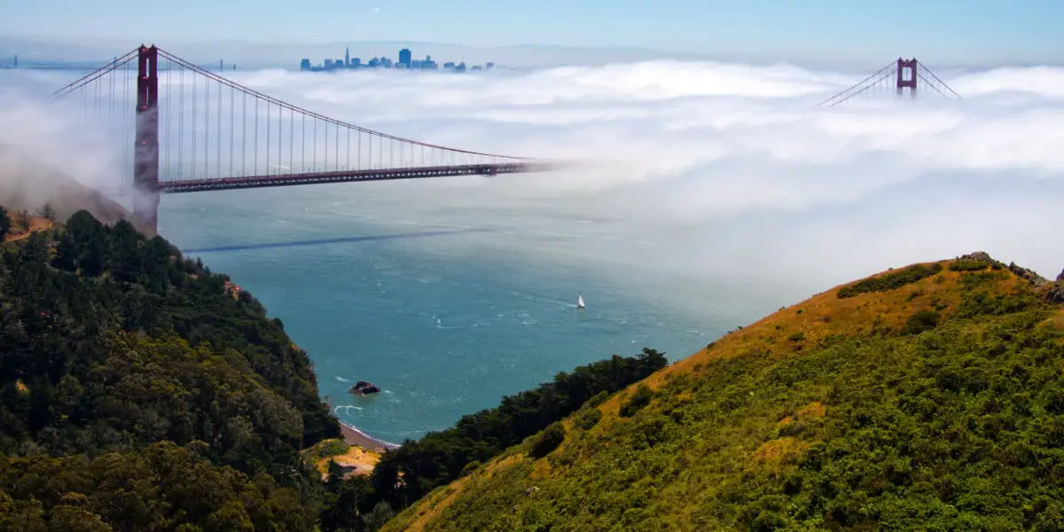 Bridge over the Pacific ocean Golden Gate Bridge San Francisco Bay San Francisco California USA. - California Places, Travel, and News.