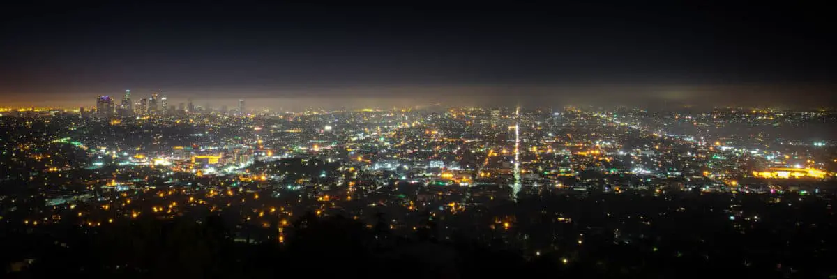 City Of Los Angeles As Seen From The Griffith Observatory At Night Los Angeles County California Usa. - California View