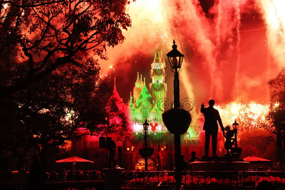 Fireworks In The Night Sky At Disneyland Orange County. - California View