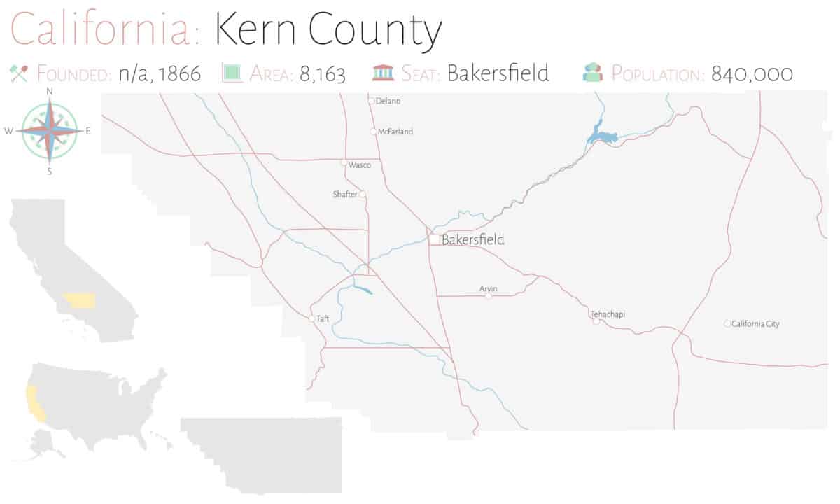 Kern County California Detailed Map - California Places, Travel, and News.