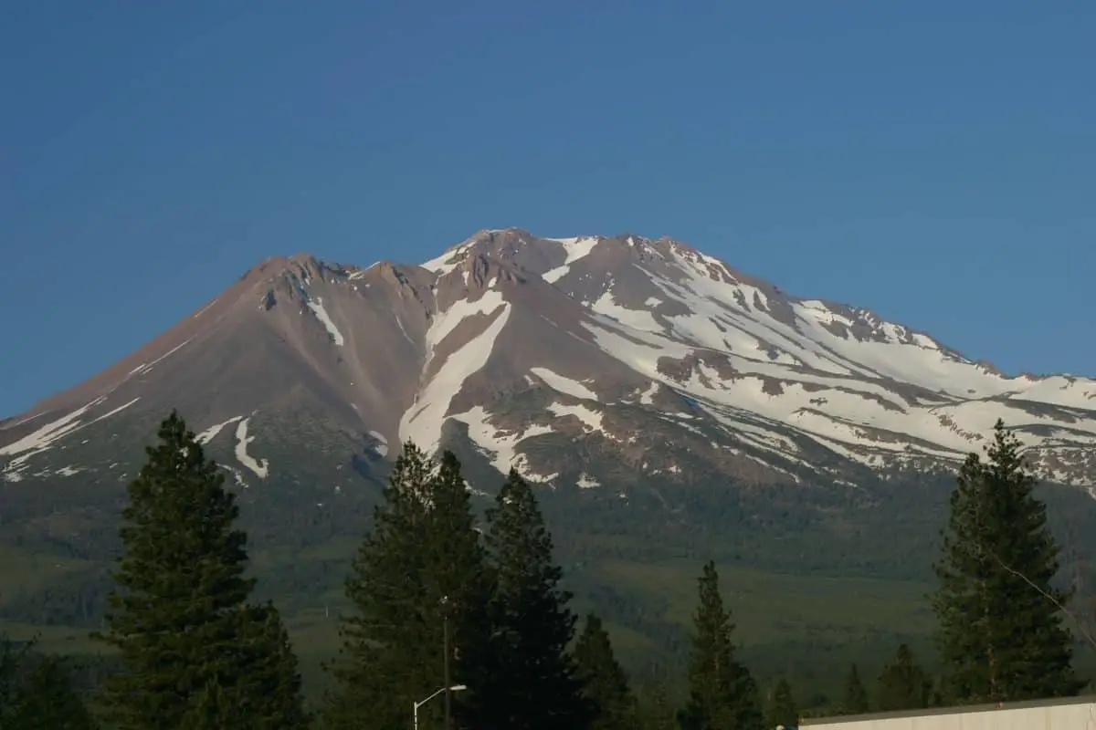Mount Shasta stratovolcano is the second highest peak in the Cascade Range and the fifth highest peak in California. - California Places, Travel, and News.