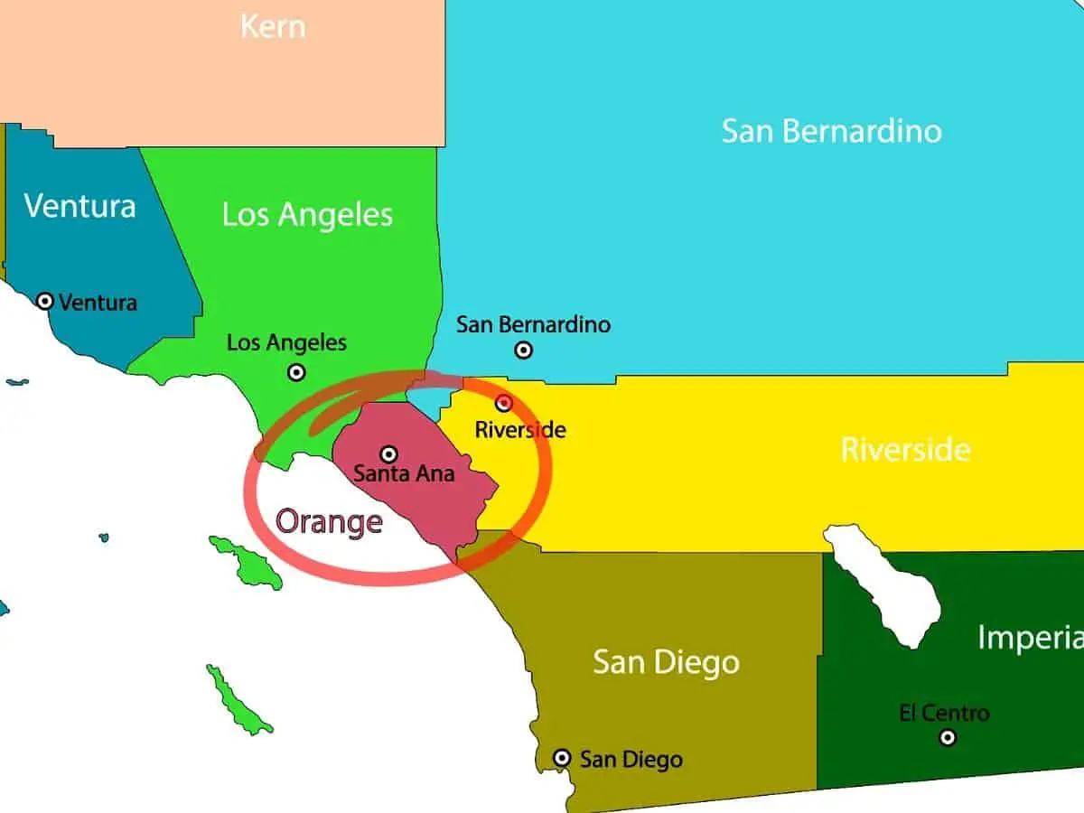 Orange County California Counties Map. - California View