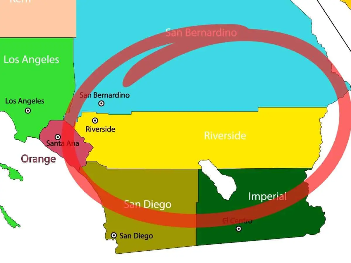 Riverside County California Counties Map. - California View