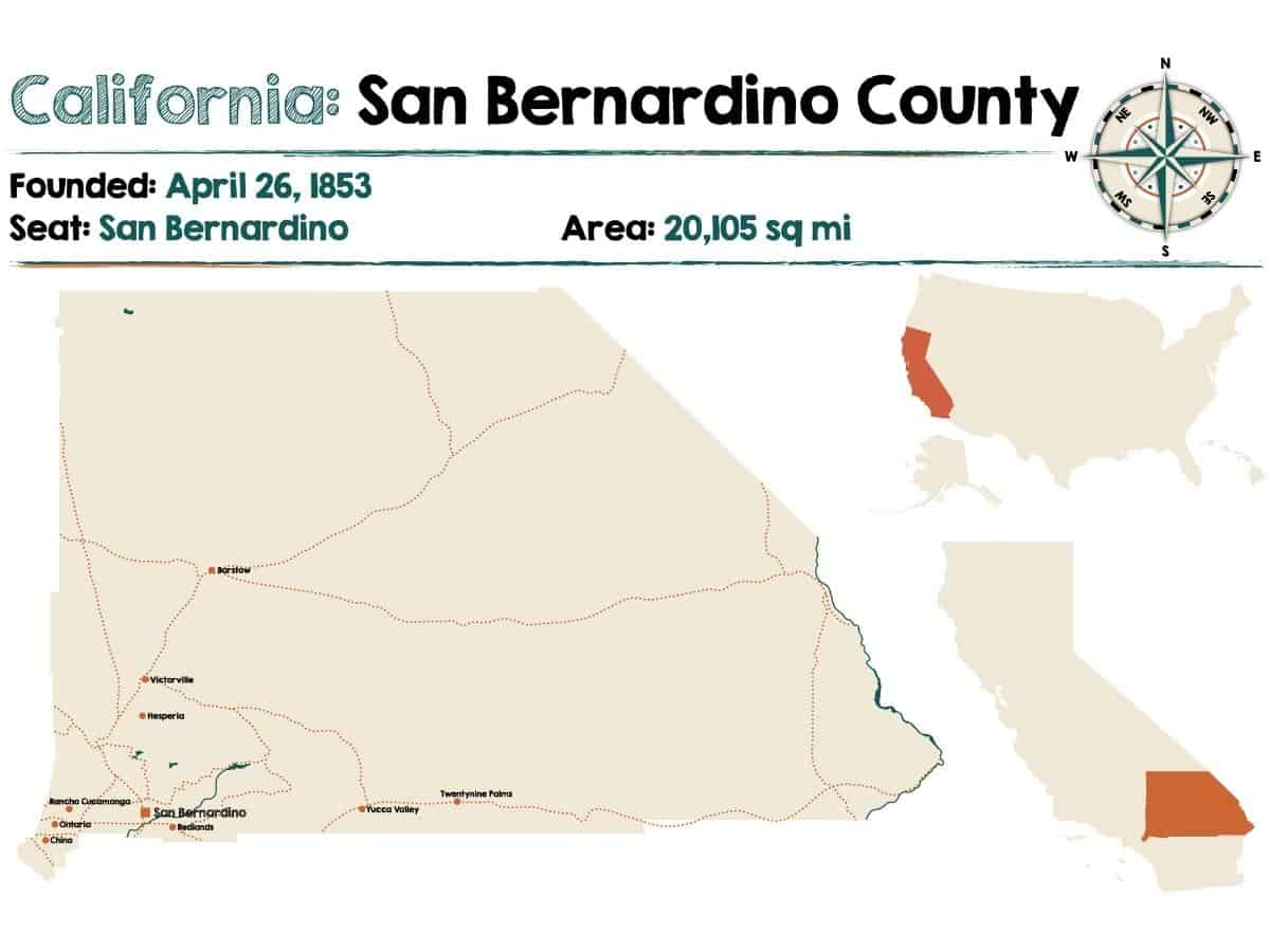 San Bernardino County Map California - California Places, Travel, and News.