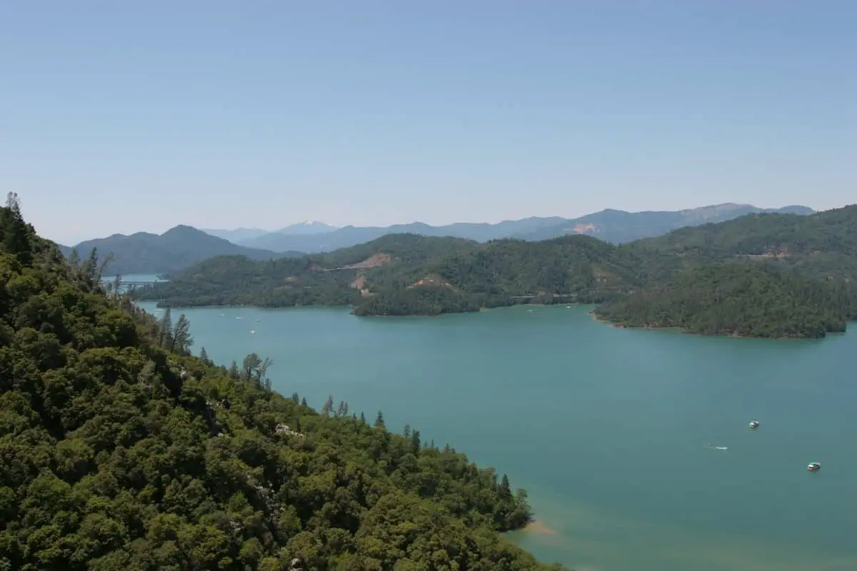 Shasta Lake is a reservoir created by the building of Shasta Dam in California USA. Shasta Lake is the 3rd largest lake in California. - California Places, Travel, and News.