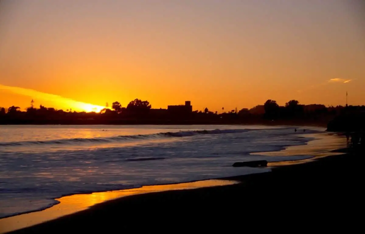 Sunset on a beach in Santa Cruz California. - California Places, Travel, and News.