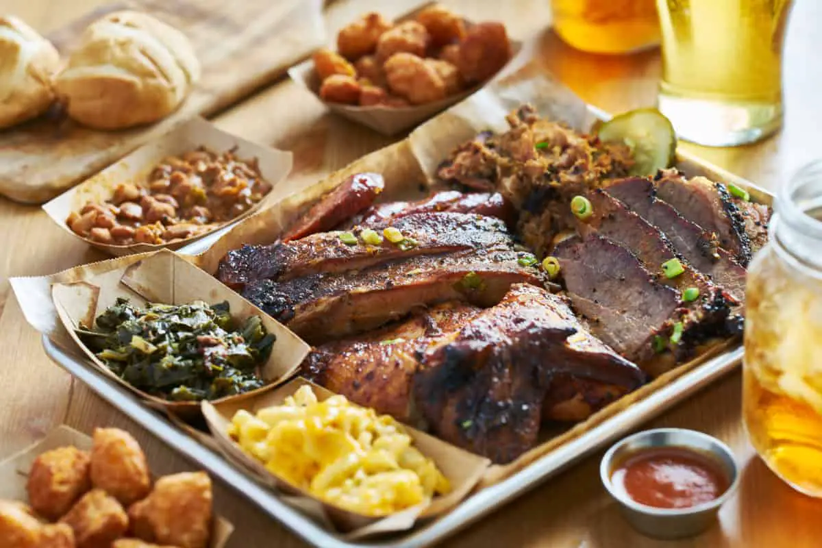 Texas Style Bbq Tray With Smoked Brisket - California View