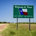 Welcome To Texas State Sign - California View