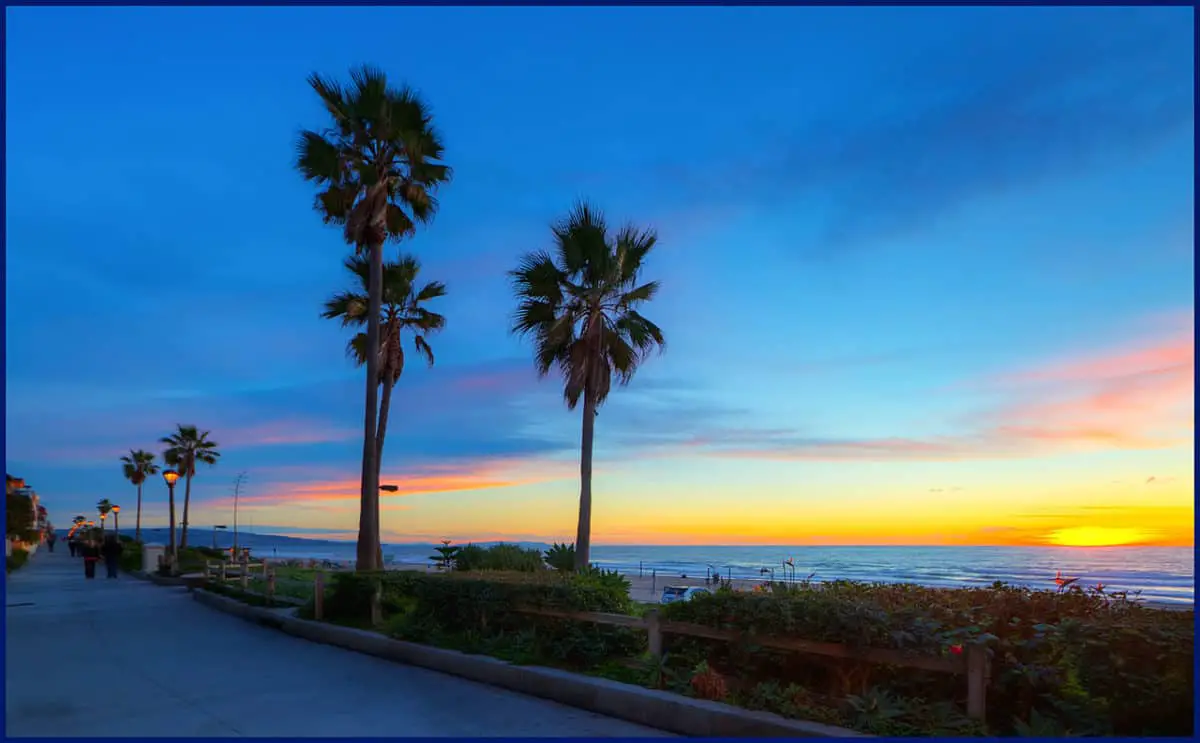 A December Sunset In El Porto California. The Strand Starts In El Porto And Goes Down For Miles Until Torrance. - California View