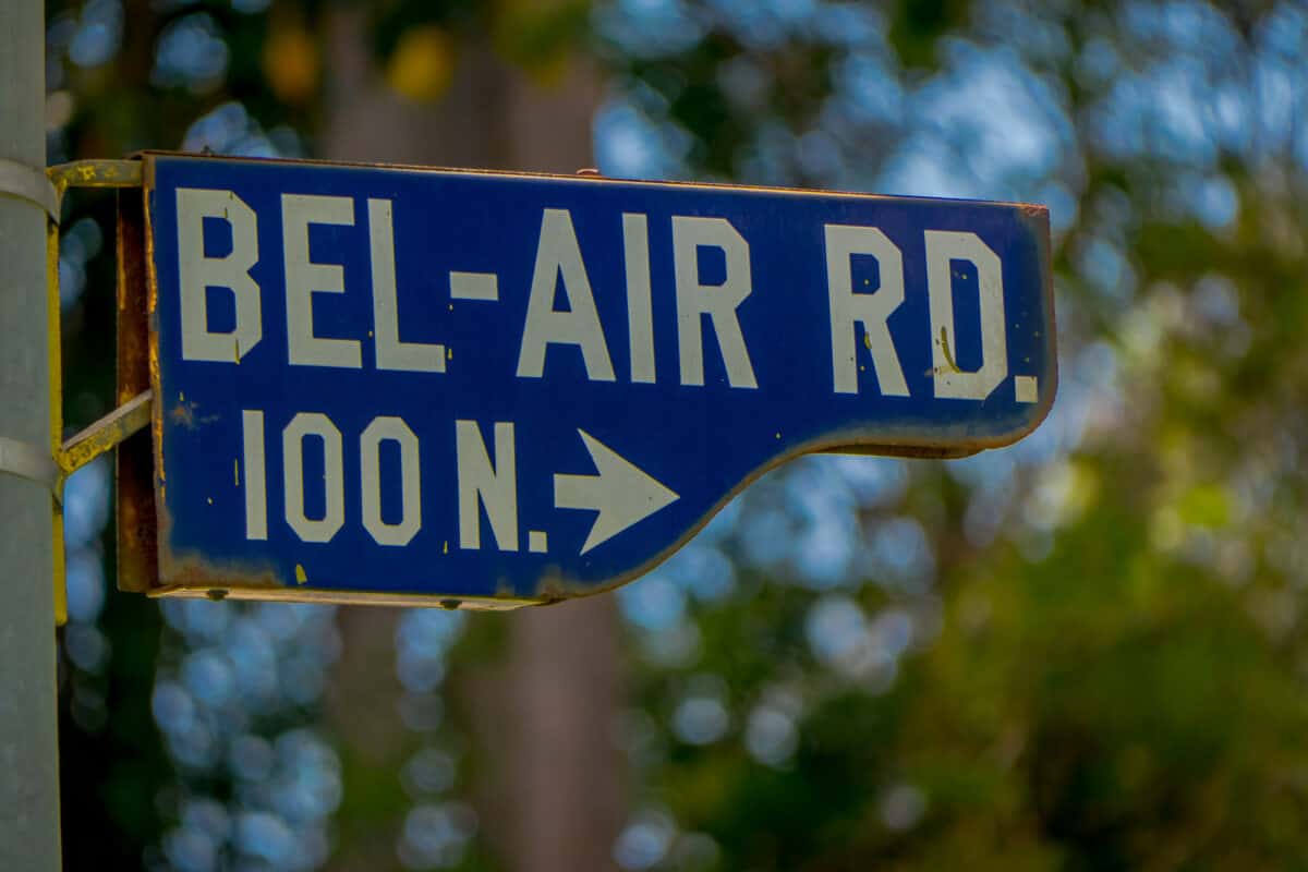 Bel Air Rd. Sign Los Angeles California - California View
