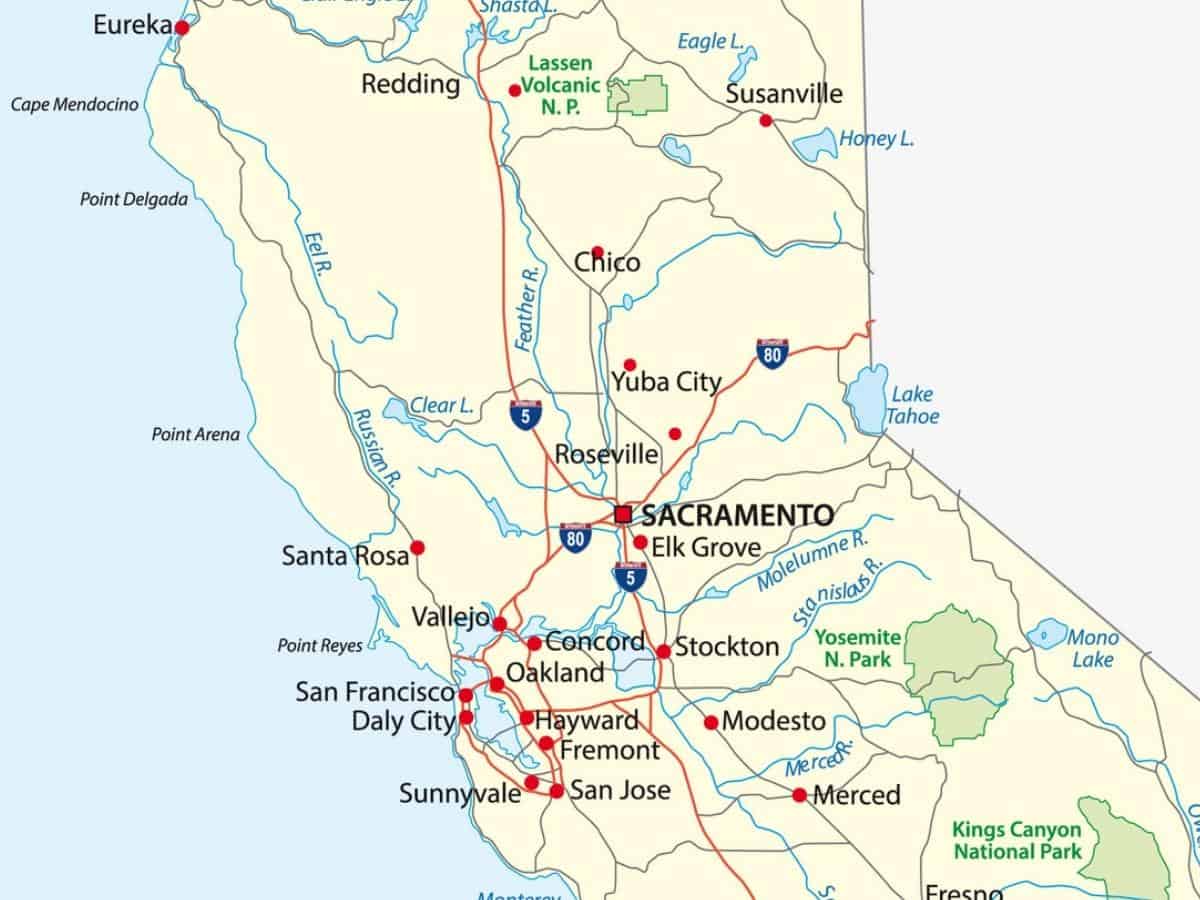 North California Map Sacramento Mather. - California View