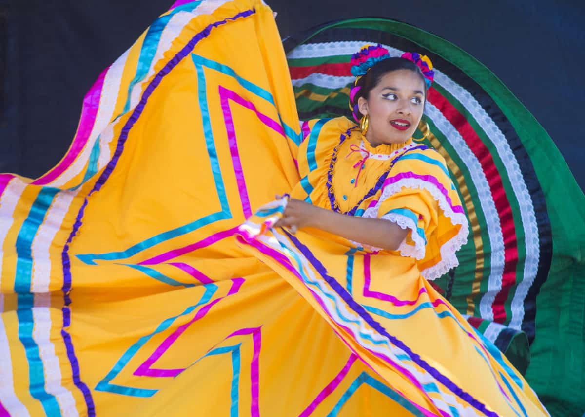 SAN DIEGO MAY 03 Dancer Participates at the Cinco De Mayo festival in San Diego CA . on May 3 2014. Cinco De Mayo Celebrates Mexicos victory over the French on May 5 1862. - California Places, Travel, and News.