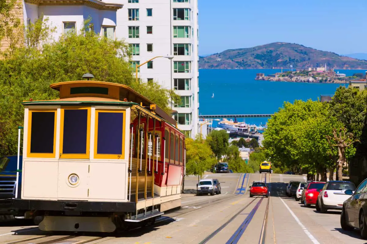 San francisco Hyde Street Cable Car Tram of the Powell Hyde in California USA. - California Places, Travel, and News.