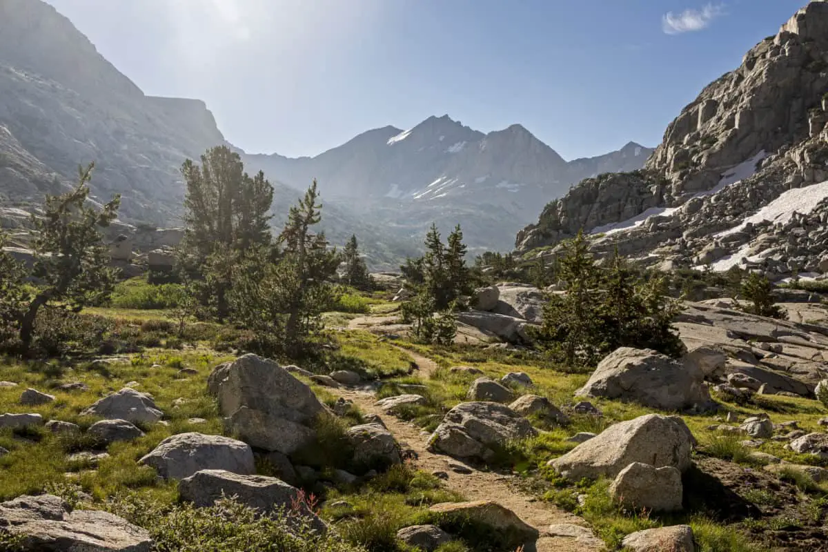 The John Muir Trail leads the way up Palisade Basin towards Mather Pass Kings Canyon National Park California. - California Places, Travel, and News.