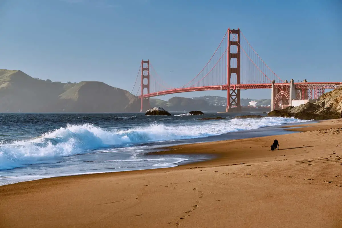 Golden Gate Bridge View From Baker Beach San Francisco California - California View