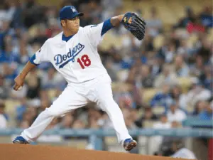 Hiroki Kuroda in action for the L.A. Dodgers - California Places, Travel, and News.