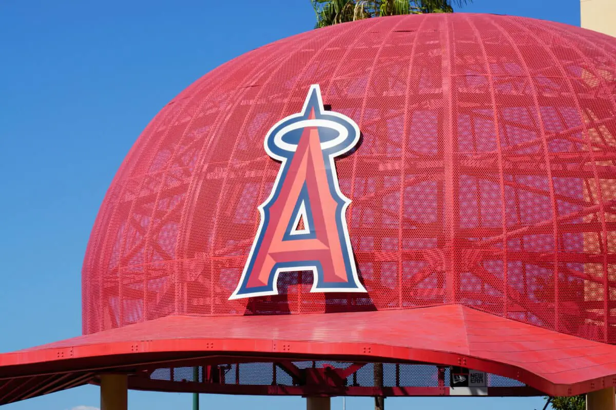 Iconic Oversized Baseball Cap At Angel Stadium Of Anaheim Entrance - California View
