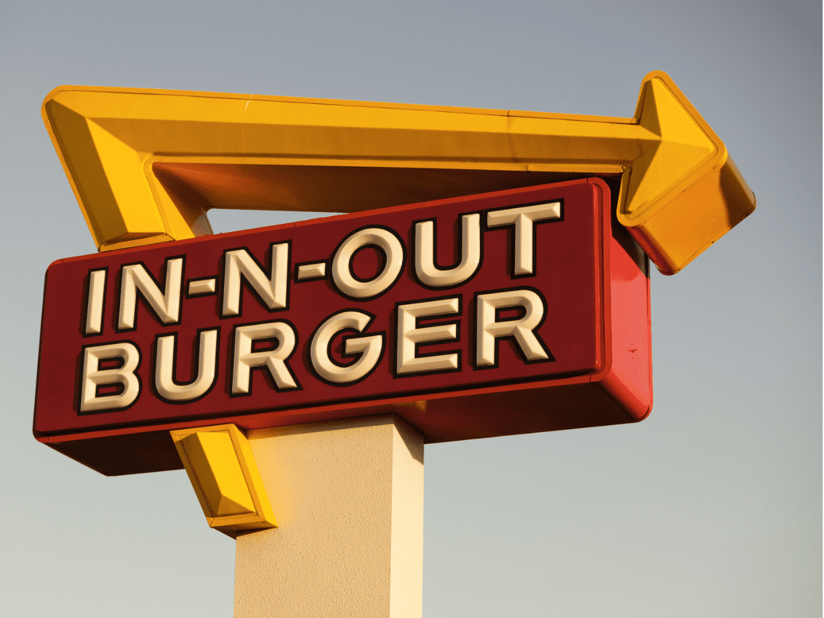 In N Out Burger Fast Food Restaurant Sign Los Angeles California - California Places, Travel, and News.