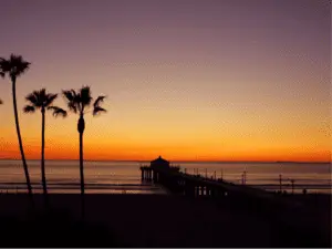 Silhoutte Of Manhattan Beach - California View