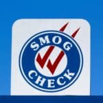 Smog Check sign at automotive repair shop in California. 1 - California Places, Travel, and News.