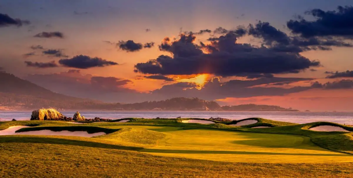 California Coastline golf course greens and bunkers. 1 - California Places, Travel, and News.
