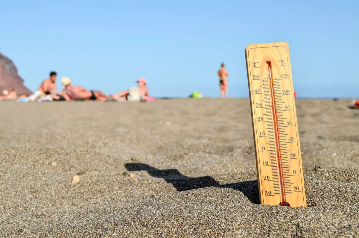 Thermometer on the Sand Beach - California Places, Travel, and News.