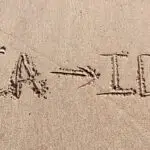 CA and ID drawn in sand - California Places, Travel, and News.