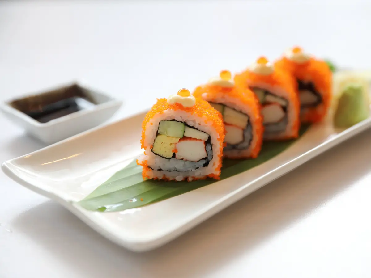 California Rolls Sushi with dip - California Places, Travel, and News.
