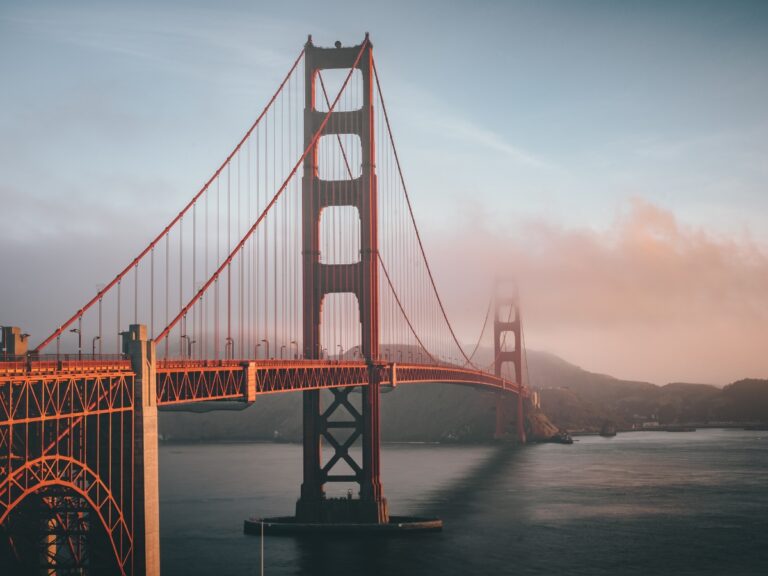 Golden Gate Bridge San Francisco California on a cloudy day - California Places, Travel, and News.