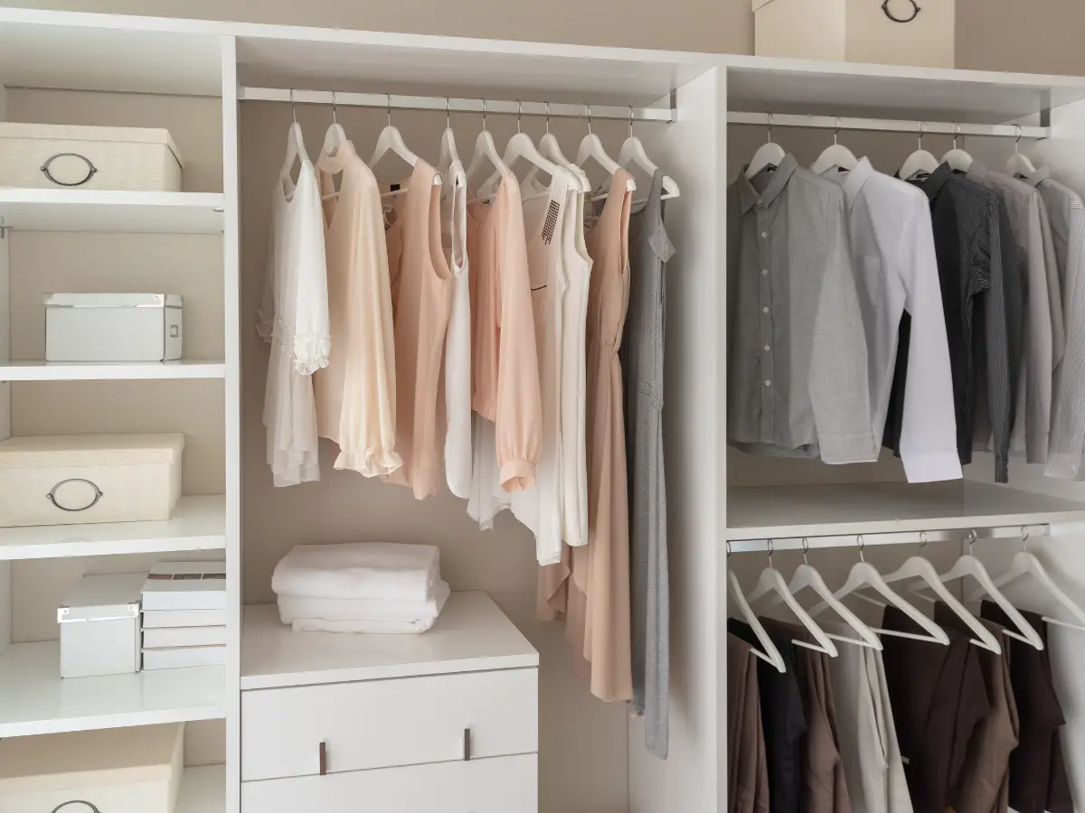 Modern closet with clothes - California Places, Travel, and News.
