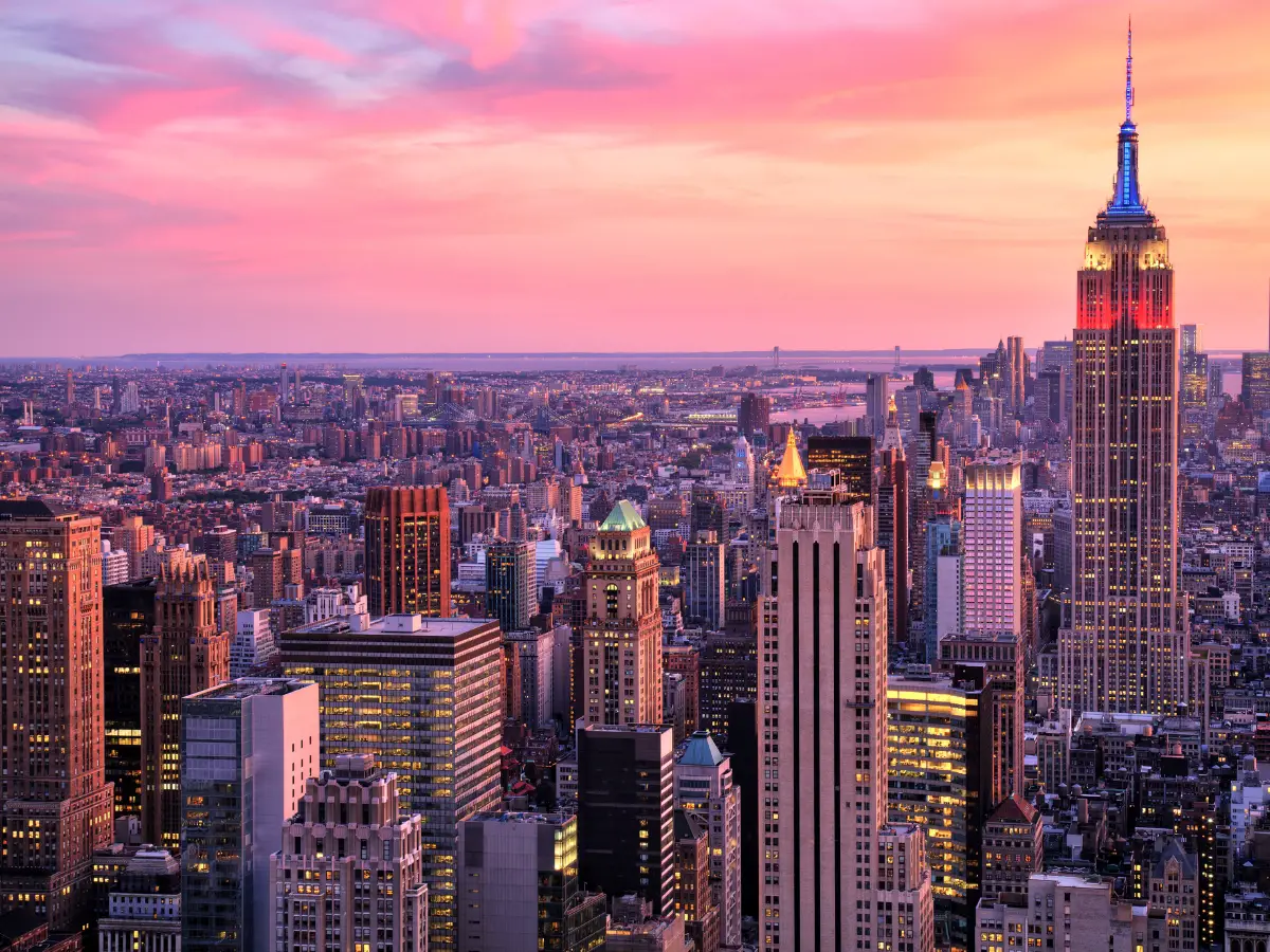 New York City Midtown with Empire State Building at Sunset - California Places, Travel, and News.