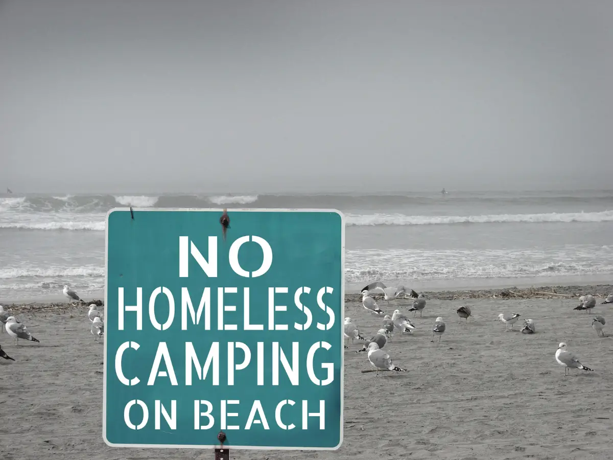 No homeless camping sign - California Places, Travel, and News.