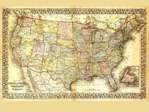 Old USA map - California Places, Travel, and News.