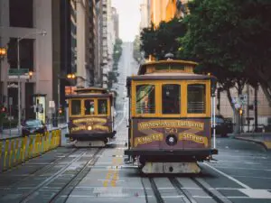 San Francisco Cable Cars on California Street California USA - California Places, Travel, and News.