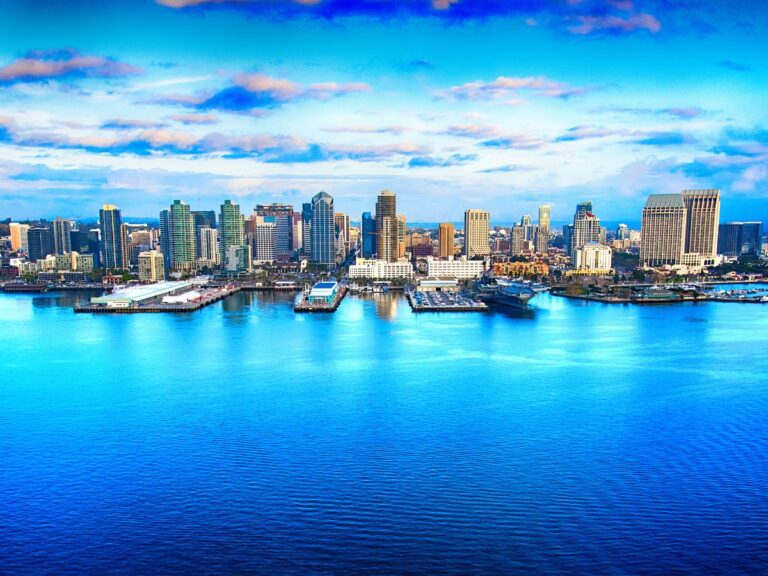 Skyline of San Diego California Aerial - California Places, Travel, and News.